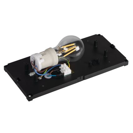 Lauko sieninis šviestuvas LERTO 1xE27/15W/230V IP54 juodas