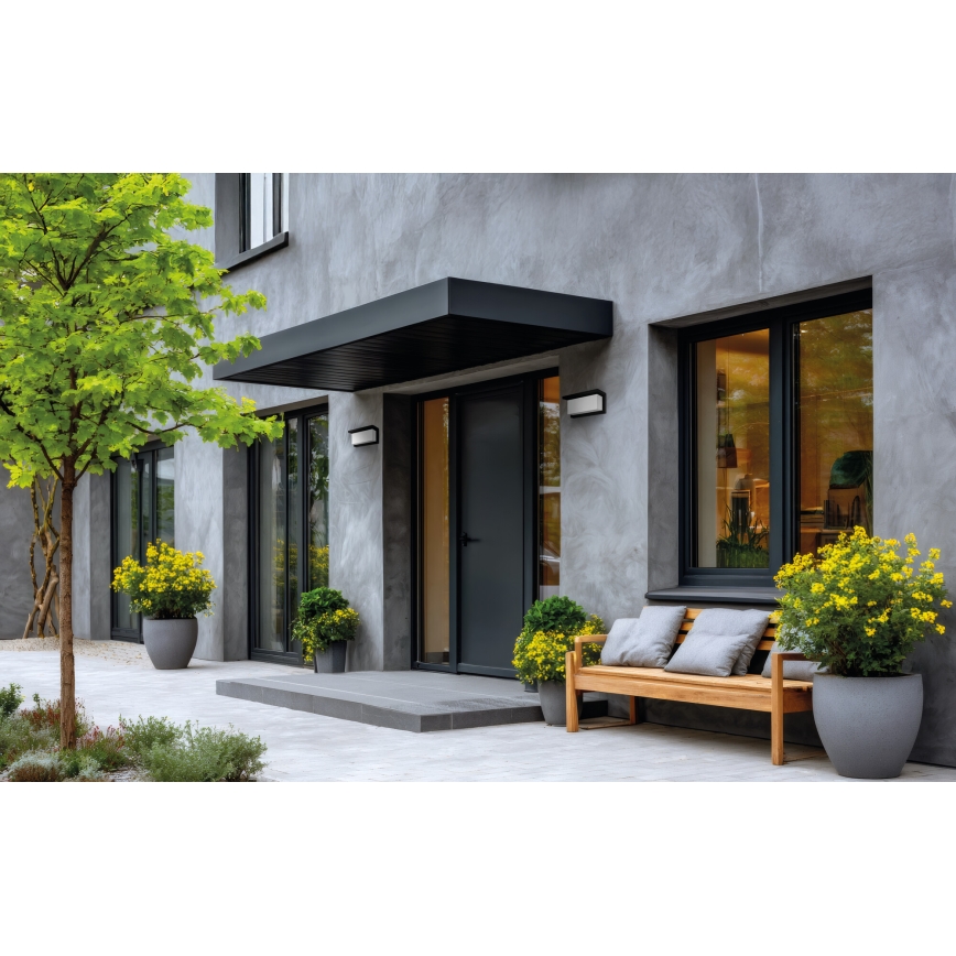 LED lauko sieninis šviestuvas LERTO LED/12W/230V IP54 juodas