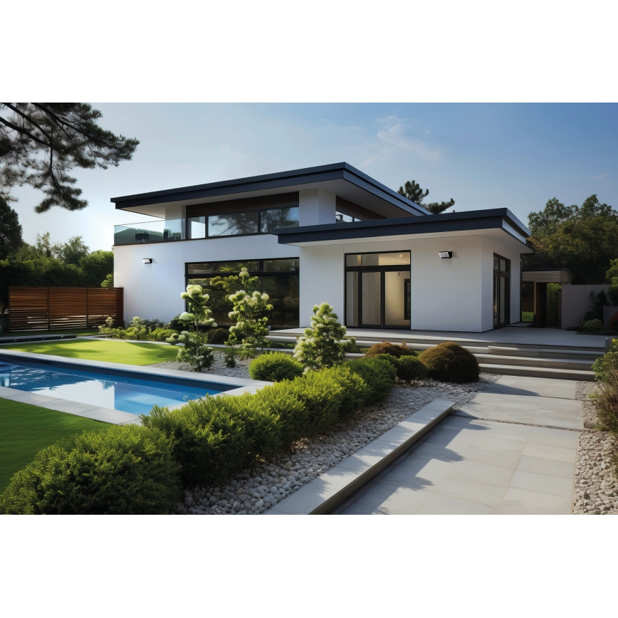 LED lauko sieninis šviestuvas su judesio ir sutemos jutikliu XERTO LED/20W/230V 3000/4000/6500K IP44 juodas