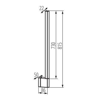 LED lauko sieninis šviestuvas YALTE LED/11W/230V 3000/4000/6500K 81,5 cm IP54 juoda