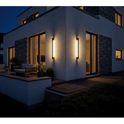 LED lauko sieninis šviestuvas YALTE LED/8,5W/230V 3000/4000/6500K 93 cm IP54 juodas