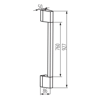 LED lauko sieninis šviestuvas YALTE LED/8,5W/230V 3000/4000/6500K 93 cm IP54 juodas