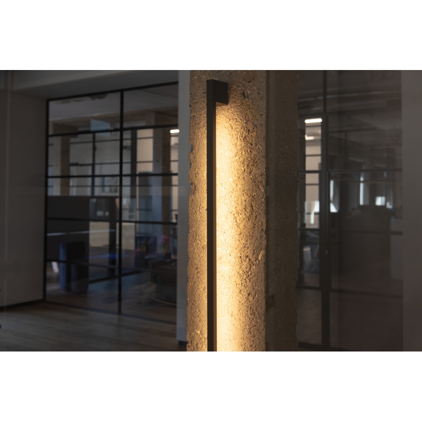 LED lauko sieninis šviestuvas YALTE LED/12W/230V 3000/4000/6500K 123 cm IP54 juodos spalvos