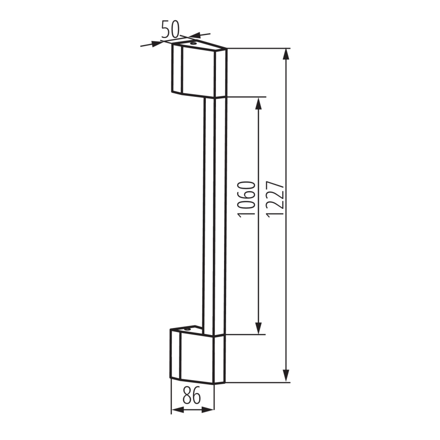 LED lauko sieninis šviestuvas YALTE LED/12W/230V 3000/4000/6500K 123 cm IP54 juodos spalvos