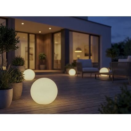 Lauko šviestuvas STONO 1xE27/20W/230V Ø 30 cm IP65 baltas