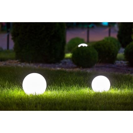 Lauko šviestuvas STONO 1xE27/20W/230V Ø 30 cm IP65 baltas