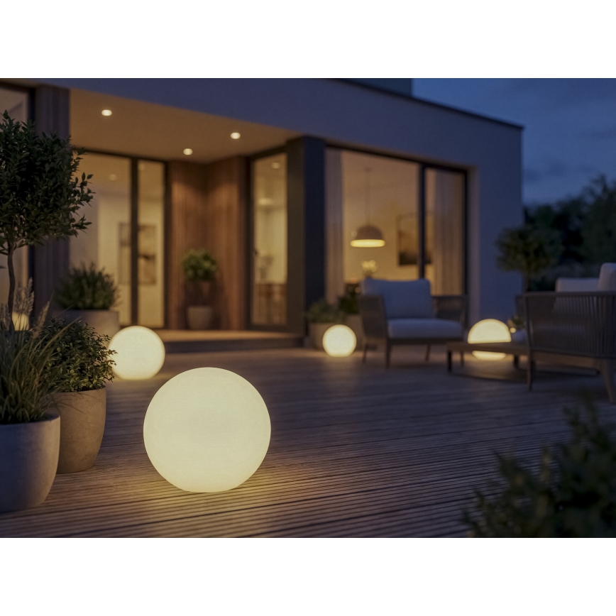 Lauko šviestuvas STONO 1xE27/20W/230V skersmuo 40 cm IP65 baltas