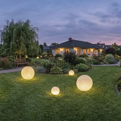 Lauko šviestuvas STONO 1xE27/20W/230V Ø 30 cm IP65 smėlinės spalvos