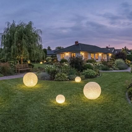 Lauko lempa STONO 1xE27/20W/230V, skersmuo 50 cm, IP65, smėlio spalvos