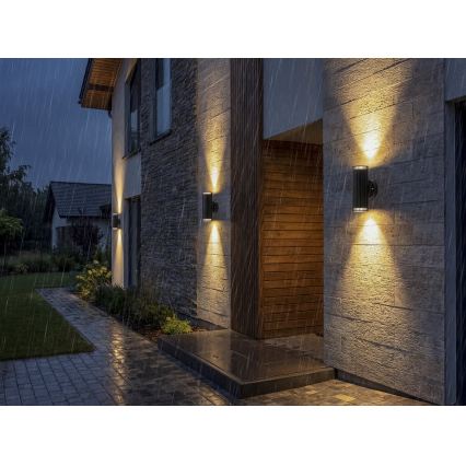 Lauko sieninis taškinis šviestuvas RADILO 2xGU10/11W/230V IP44 juodas