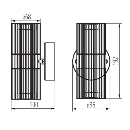 Lauko sieninis taškinis šviestuvas RADILO 2xGU10/11W/230V IP44 juodas
