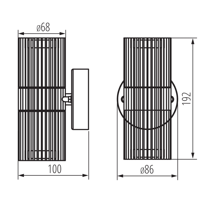 Lauko sieninis taškinis šviestuvas RADILO 2xGU10/11W/230V IP44 juodas