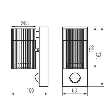 Lauko sieninis kryptinis šviestuvas su judesio ir sutemų jutikliu RADILO 1xGU10/11W/230V IP44 juodas