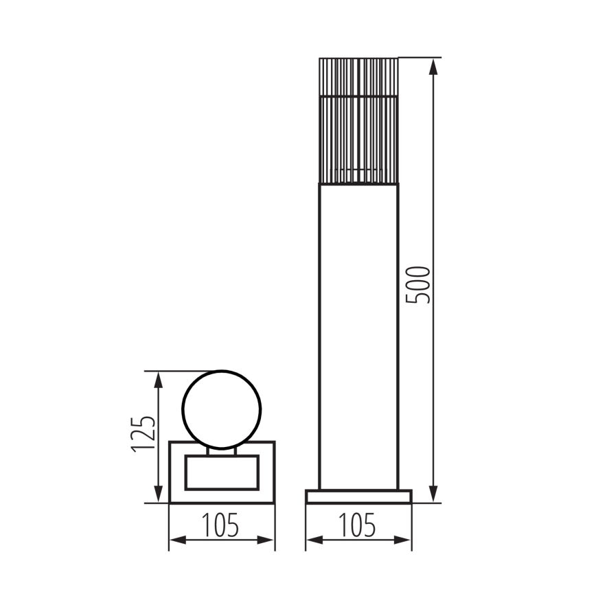 Lauko šviestuvas RADILO 1xGU10/11W/230V 50 cm IP44 juodas
