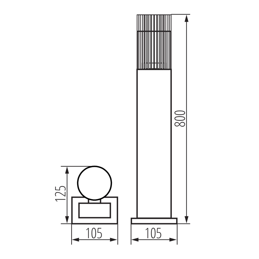 Lauko šviestuvas RADILO 1xGU10/11W/230V 80 cm IP44 juodas