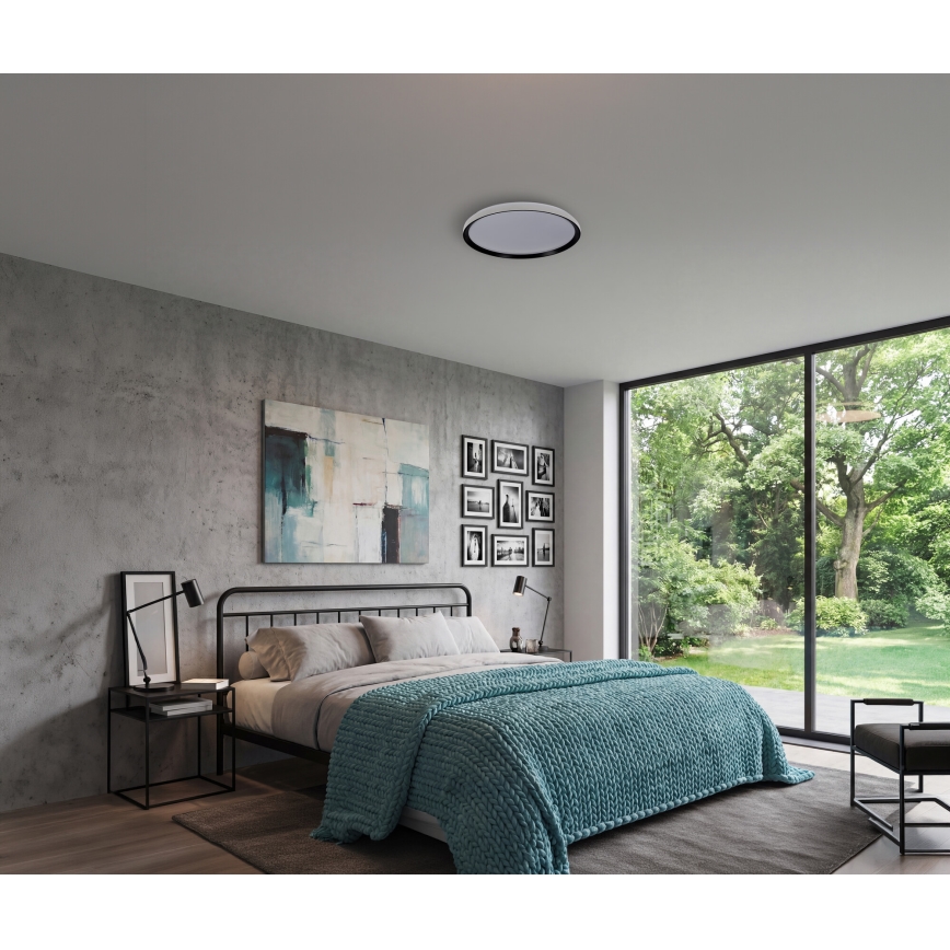 LED dimeriu reguliuojamas lubinis šviestuvas LIXAN LED/47W/230V 3000-6500K skersmuo 38,6 cm baltas/juodas + nuotolinis valdymas