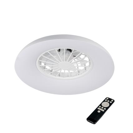 LED RGBW reguliuojamas lubinis šviestuvas su ventiliatoriumi PLAVE PAN LED/24W/230V 3000-6500K skersmuo 48,5 cm, baltas + nuotolinis valdymas