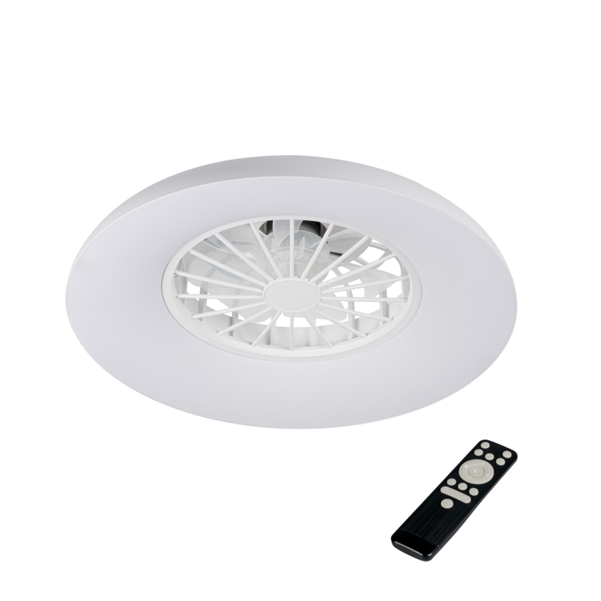 LED RGBW reguliuojamas lubinis šviestuvas su ventiliatoriumi PLAVE PAN LED/24W/230V 3000-6500K skersmuo 48,5 cm, baltas + nuotolinis valdymas