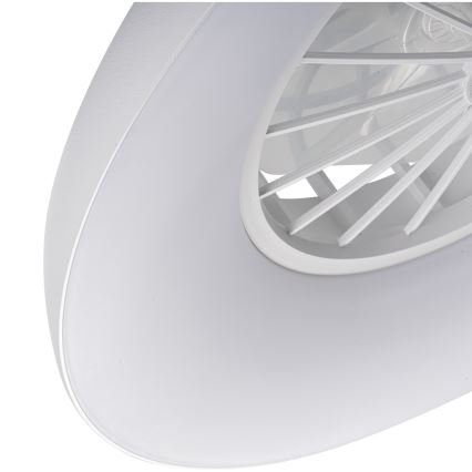 LED RGBW reguliuojamas lubinis šviestuvas su ventiliatoriumi PLAVE PAN LED/24W/230V 3000-6500K skersmuo 48,5 cm, baltas + nuotolinis valdymas