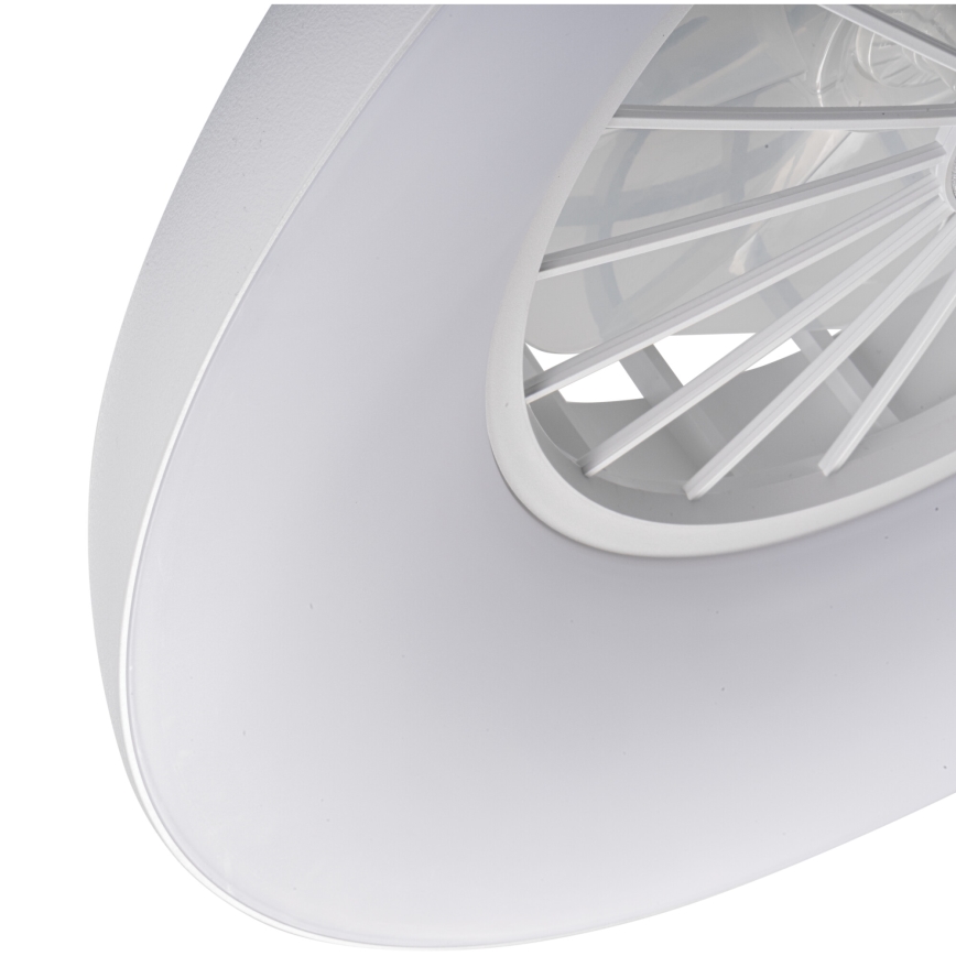 LED RGBW reguliuojamas lubinis šviestuvas su ventiliatoriumi PLAVE PAN LED/24W/230V 3000-6500K skersmuo 48,5 cm, baltas + nuotolinis valdymas