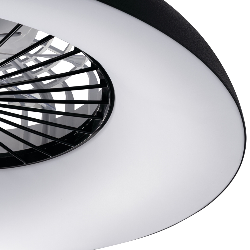 LED RGBW reguliuojamas lubinis šviestuvas su ventiliatoriumi PLAVE PAN LED/48W/230V 3000–6500K Ø 60 cm juodas + nuotolinis pultelis