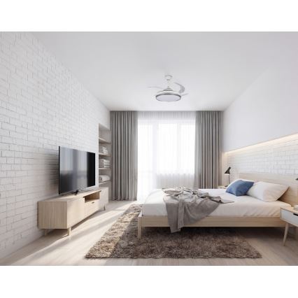 Reguliuojamas LED lubinis šviestuvas su ventiliatoriumi PLAVE LED/36W/230V 3000-6500K sidabrinis/baltas + su nuotoliniu valdymu