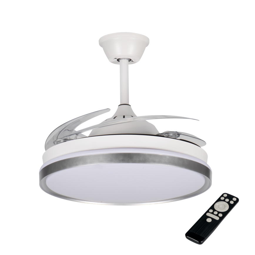 Reguliuojamas LED lubinis šviestuvas su ventiliatoriumi PLAVE LED/36W/230V 3000-6500K sidabrinis/baltas + su nuotoliniu valdymu