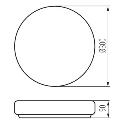 Vonios lubinis šviestuvas PERAZ 1xE27/60W/230V d. 30 cm IP44