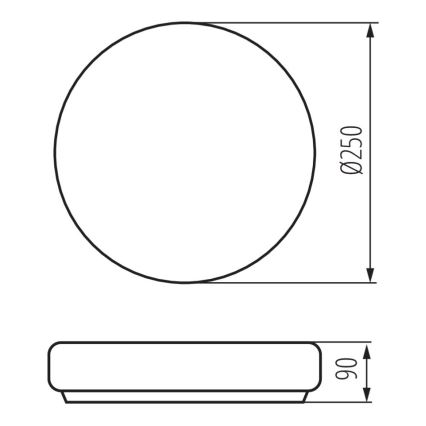 Vonios lubinis šviestuvas PERAZ 1xE27/15W/230V d. 25 cm IP44