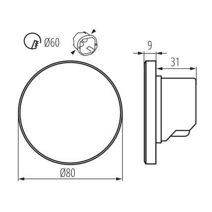 LED laiptų šviestuvas MAGNIK LED/1,7W/230V 2700/3300/3900/4600/5700K juodas apvalus