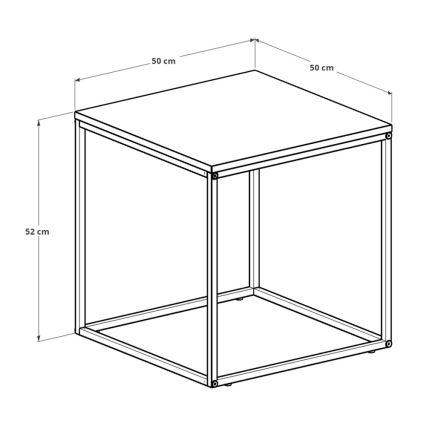 Kavos stalelis 52x50 cm juoda