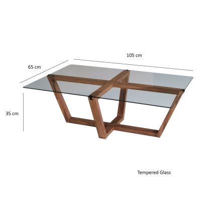 Kavos stalelis AMALFI 35x105 cm pušis/permatoma