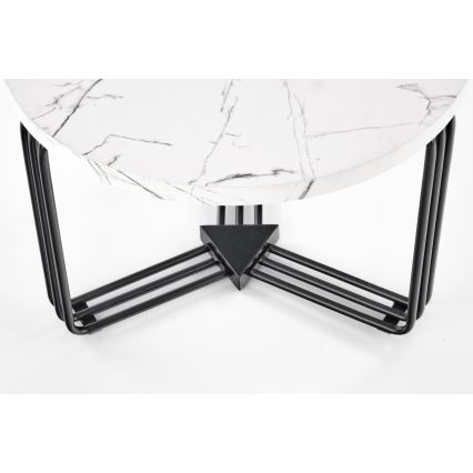Kavos stalelis ANTICA 41x55 cm juoda/marmuro dekoras