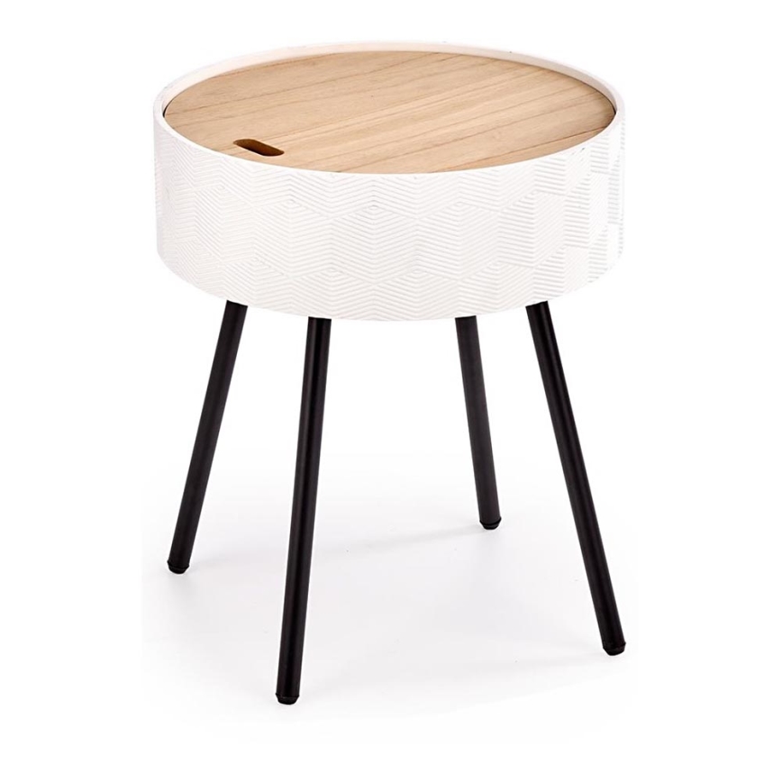 Kavos stalelis AURA 45x38 cm balta/juoda/smėlio spalva