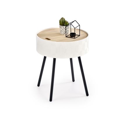 Kavos stalelis AURA 45x38 cm balta/juoda/smėlio spalva