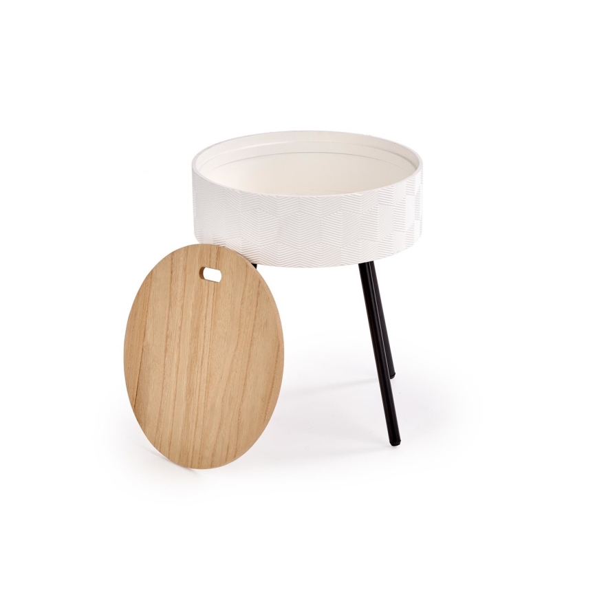 Kavos stalelis AURA 45x38 cm balta/juoda/smėlio spalva