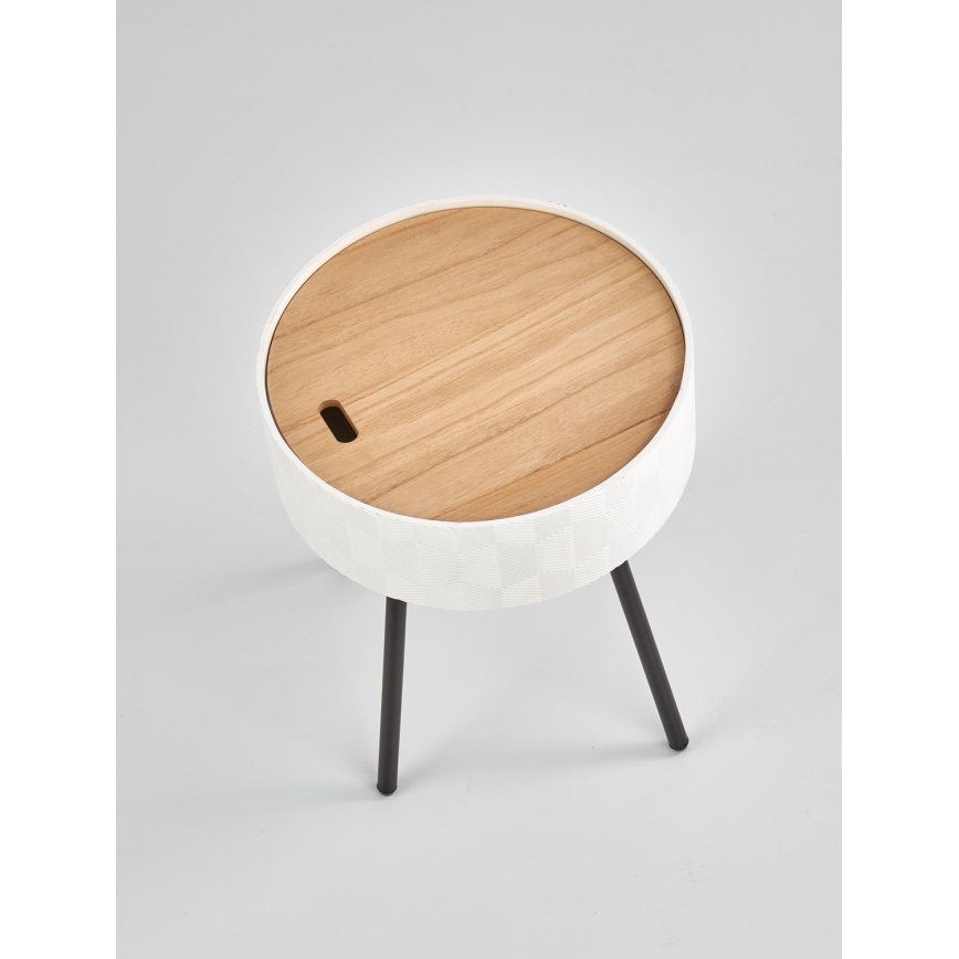 Kavos stalelis AURA 45x38 cm balta/juoda/smėlio spalva