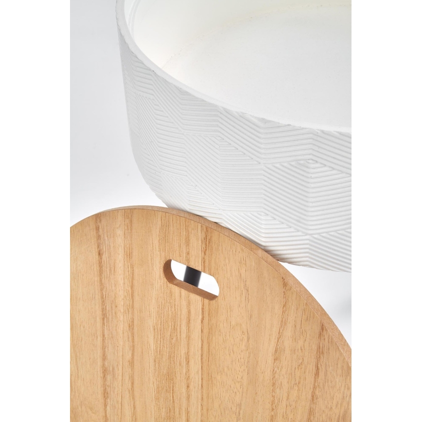 Kavos stalelis AURA 45x38 cm balta/juoda/smėlio spalva