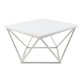 Kavos stalelis CURVED 60x60 cm balta