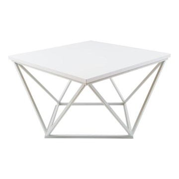 Kavos stalelis CURVED 60x60 cm balta