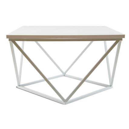 Kavos stalelis CURVED 60x60 cm balta