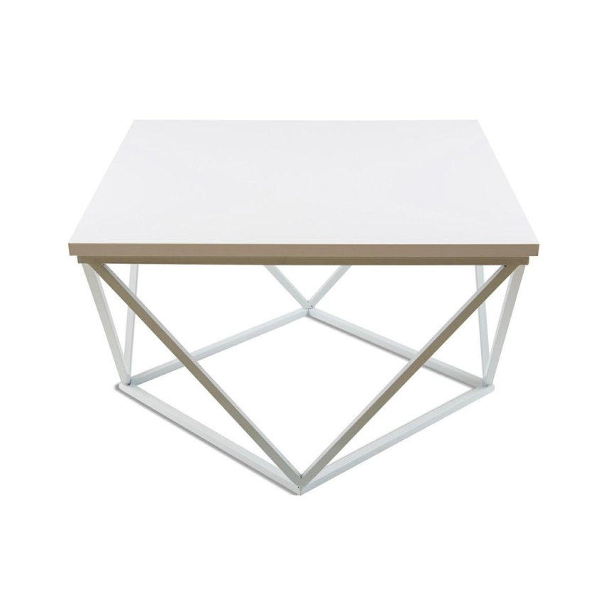 Kavos stalelis CURVED 60x60 cm balta