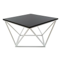 Kavos stalelis CURVED 60x60 cm balta/juoda