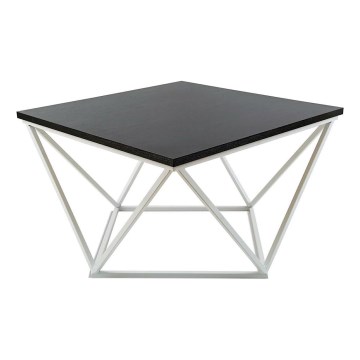 Kavos stalelis CURVED 60x60 cm balta/juoda