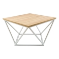 Kavos stalelis CURVED 60x60 cm balta/smėlio spalva