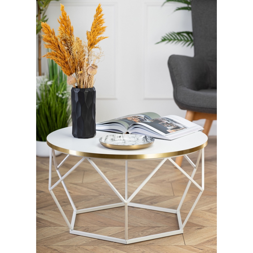 Kavos stalelis DIAMOND 40x70 cm auksas/balta