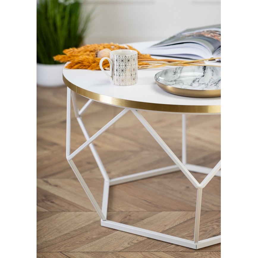 Kavos stalelis DIAMOND 40x70 cm auksas/balta
