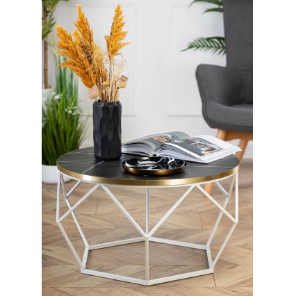 Kavos stalelis DIAMOND 40x70 cm auksas/juoda/balta