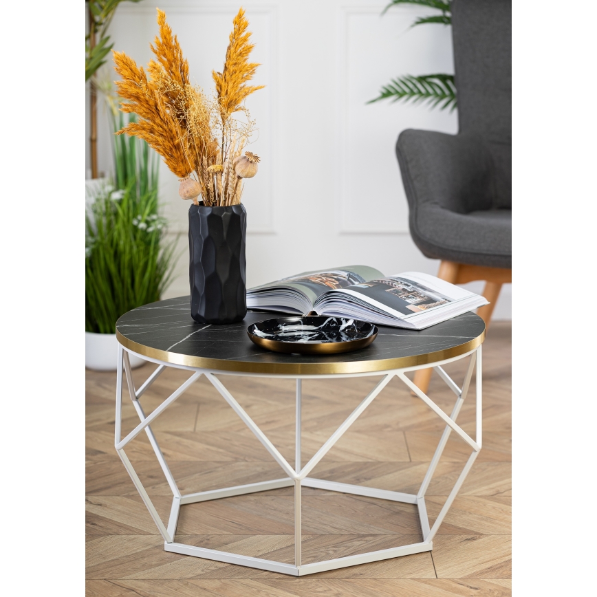 Kavos stalelis DIAMOND 40x70 cm auksas/juoda/balta