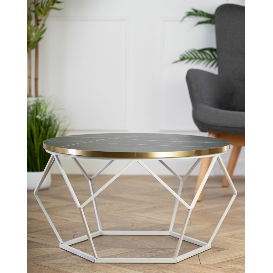 Kavos stalelis DIAMOND 40x70 cm auksas/juoda/balta